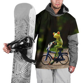 Накидка на куртку 3D с принтом Лягушка , 100% полиэстер |  | велосипед | жаба | животные | лягушка | мини | фигурка