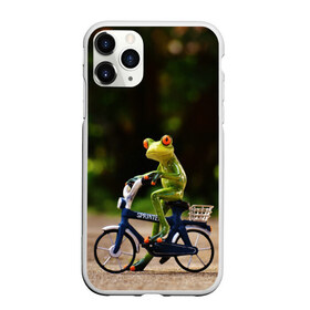 Чехол для iPhone 11 Pro матовый с принтом Лягушка , Силикон |  | велосипед | жаба | животные | лягушка | мини | фигурка
