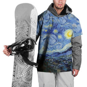 Накидка на куртку 3D с принтом Звездная ночь , 100% полиэстер |  | Тематика изображения на принте: starry night | ван гог | город | звезды | импрессионизм | луна | ночь | художник
