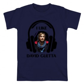 Мужская футболка хлопок с принтом I like David Guetta , 100% хлопок | прямой крой, круглый вырез горловины, длина до линии бедер, слегка спущенное плечо. | Тематика изображения на принте: 