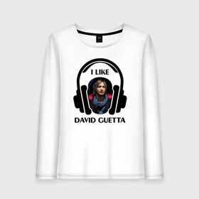 Женский лонгслив хлопок с принтом I like David Guetta , 100% хлопок |  | 