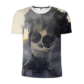 Мужская футболка 3D спортивная с принтом Dia de los muertos , 100% полиэстер с улучшенными характеристиками | приталенный силуэт, круглая горловина, широкие плечи, сужается к линии бедра | девушка | день мёртвых | дым | зомби | мертвец | праздник