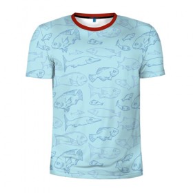 Мужская футболка 3D спортивная с принтом Рыбы , 100% полиэстер с улучшенными характеристиками | приталенный силуэт, круглая горловина, широкие плечи, сужается к линии бедра | вода | мозаика | море | океан | рыба | узор