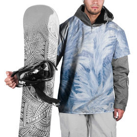 Накидка на куртку 3D с принтом Морозные узоры , 100% полиэстер |  | frost | happy | new | year | год | иней | мороз | новогодние | новый | снег