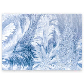 Поздравительная открытка с принтом Морозные узоры , 100% бумага | плотность бумаги 280 г/м2, матовая, на обратной стороне линовка и место для марки
 | Тематика изображения на принте: frost | happy | new | year | год | иней | мороз | новогодние | новый | снег