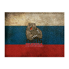Обложка для студенческого билета с принтом This is Russia , натуральная кожа | Размер: 11*8 см; Печать на всей внешней стороне | медведь | мишка | патриот | патриотизм | россия | руский | рф | страна | ярусский