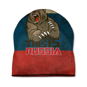 Шапка 3D с принтом This is Russia , 100% полиэстер | универсальный размер, печать по всей поверхности изделия | Тематика изображения на принте: медведь | мишка | патриот | патриотизм | россия | руский | рф | страна | ярусский