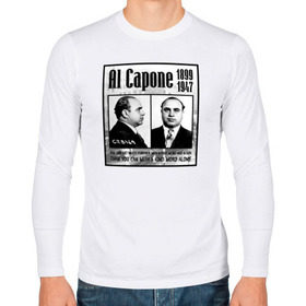 Мужской лонгслив хлопок с принтом Аль Капоне , 100% хлопок |  | al capone | аль капоне | гангстер | мафия | чикаго