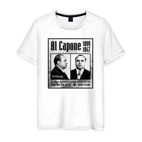 Мужская футболка хлопок с принтом Аль Капоне , 100% хлопок | прямой крой, круглый вырез горловины, длина до линии бедер, слегка спущенное плечо. | al capone | аль капоне | гангстер | мафия | чикаго