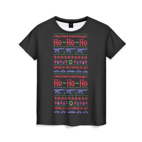 Женская футболка 3D с принтом Новогодний свитер Крепкий орешек , 100% полиэфир ( синтетическое хлопкоподобное полотно) | прямой крой, круглый вырез горловины, длина до линии бедер | 2017 | new year | крепкий | новогодний | орешек