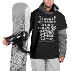 Накидка на куртку 3D с принтом Новогодний свитер Эльф , 100% полиэстер |  | Тематика изображения на принте: 2017 | new year | год | новогодний | новый | петух | петушок