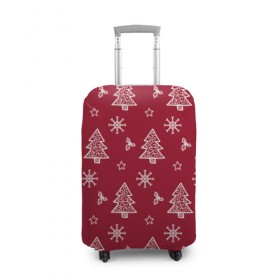 Чехол для чемодана 3D с принтом Новогодний узор , 86% полиэфир, 14% спандекс | двустороннее нанесение принта, прорези для ручек и колес | ангел | ёлка | ель | зима | колокольчик | нг | новый год | олень | рождество | санта | снег
