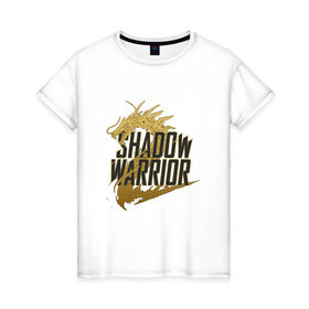 Женская футболка хлопок с принтом Shadow Warrior , 100% хлопок | прямой крой, круглый вырез горловины, длина до линии бедер, слегка спущенное плечо | Тематика изображения на принте: 