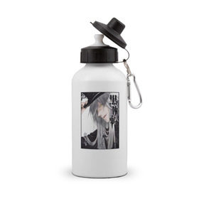 Бутылка спортивная с принтом Undertaker , металл | емкость — 500 мл, в комплекте две пластиковые крышки и карабин для крепления | black_butler | kurositsuji | undertaker | гробовщик