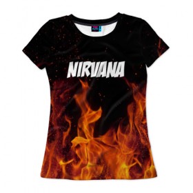 Женская футболка 3D с принтом Нирвана , 100% полиэфир ( синтетическое хлопкоподобное полотно) | прямой крой, круглый вырез горловины, длина до линии бедер | nirvana | кобейн | курт