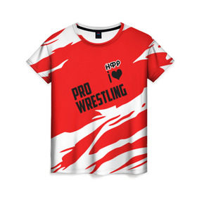 Женская футболка 3D с принтом НФР: I Love Pro Wrestling , 100% полиэфир ( синтетическое хлопкоподобное полотно) | прямой крой, круглый вырез горловины, длина до линии бедер | danger zone | iwf | wrestling | нфр | опасная зона | реслинг | рестлинг