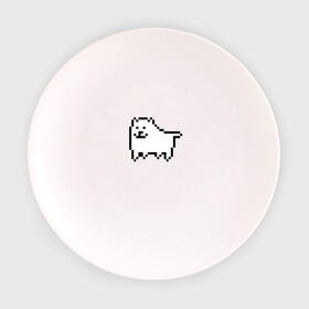 Тарелка 3D с принтом Undertale game  doge , фарфор | диаметр - 210 мм
диаметр для нанесения принта - 120 мм | dog | андертейл | подземелье | собака
