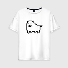 Женская футболка хлопок Oversize с принтом Undertale game doge , 100% хлопок | свободный крой, круглый ворот, спущенный рукав, длина до линии бедер
 | dog | андертейл | подземелье | собака