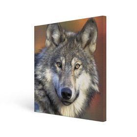 Холст квадратный с принтом Волк , 100% ПВХ |  | Тематика изображения на принте: волк | волки | волчата | волчонок | хищник