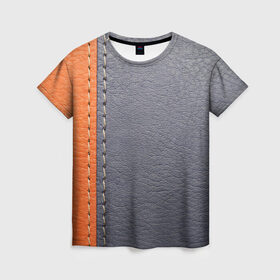 Женская футболка 3D с принтом Кожа , 100% полиэфир ( синтетическое хлопкоподобное полотно) | прямой крой, круглый вырез горловины, длина до линии бедер | luxury | premium | vip | кожа | премиум | эксклюзив