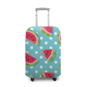 Чехол для чемодана 3D с принтом Арбузный рай , 86% полиэфир, 14% спандекс | двустороннее нанесение принта, прорези для ручек и колес | berry | eat | fruit | pattern | sweet | watermelon | арбуз | еда | сладость | узор | фрукт | ягода