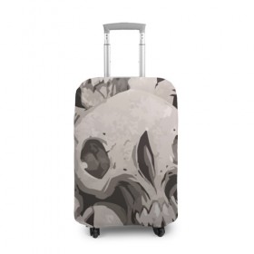 Чехол для чемодана 3D с принтом Skull kamo , 86% полиэфир, 14% спандекс | двустороннее нанесение принта, прорези для ручек и колес | helloween | skull | tumblr | хелоуин | череп