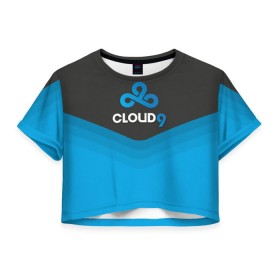 Женская футболка 3D укороченная с принтом Cloud 9 Uniform , 100% полиэстер | круглая горловина, длина футболки до линии талии, рукава с отворотами | counter strike | cs go | swat | terrorist | контр страйк | кс го | спецназ