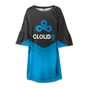 Детское платье 3D с принтом Cloud 9 Uniform , 100% полиэстер | прямой силуэт, чуть расширенный к низу. Круглая горловина, на рукавах — воланы | Тематика изображения на принте: counter strike | cs go | swat | terrorist | контр страйк | кс го | спецназ