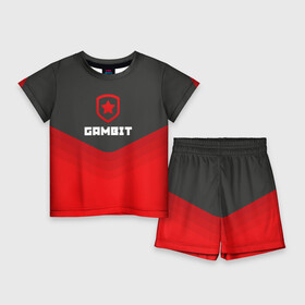 Детский костюм с шортами 3D с принтом Gambit Gaming Uniform ,  |  | Тематика изображения на принте: counter strike | cs go | gambit | swat | terrorist | гамбит | контр страйк | кс го | спецназ