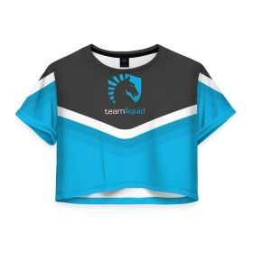 Женская футболка 3D укороченная с принтом Team Liquid Uniform , 100% полиэстер | круглая горловина, длина футболки до линии талии, рукава с отворотами | dota | ggwp | glhf | team | team liquid | дота | игра | тим ликвид | униформа