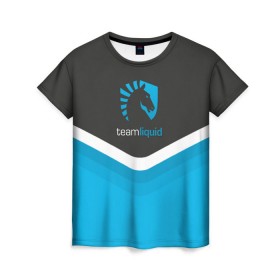 Женская футболка 3D с принтом Team Liquid Uniform , 100% полиэфир ( синтетическое хлопкоподобное полотно) | прямой крой, круглый вырез горловины, длина до линии бедер | dota | ggwp | glhf | team | team liquid | дота | игра | тим ликвид | униформа