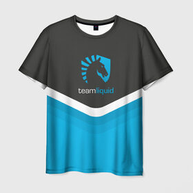 Мужская футболка 3D с принтом Team Liquid Uniform , 100% полиэфир | прямой крой, круглый вырез горловины, длина до линии бедер | Тематика изображения на принте: dota | ggwp | glhf | team | team liquid | дота | игра | тим ликвид | униформа