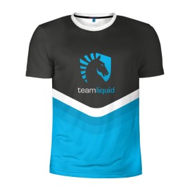 Мужская футболка 3D спортивная с принтом Team Liquid Uniform , 100% полиэстер с улучшенными характеристиками | приталенный силуэт, круглая горловина, широкие плечи, сужается к линии бедра | dota | ggwp | glhf | team | team liquid | дота | игра | тим ликвид | униформа