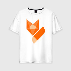 Женская футболка хлопок Oversize с принтом Лиса минимализм , 100% хлопок | свободный крой, круглый ворот, спущенный рукав, длина до линии бедер
 | fox