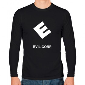 Мужской лонгслив хлопок с принтом Evil corporation , 100% хлопок |  | Тематика изображения на принте: mister | mr | robot | зла | корпорация | мистер | робот