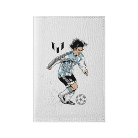 Обложка для паспорта матовая кожа с принтом Messi , натуральная матовая кожа | размер 19,3 х 13,7 см; прозрачные пластиковые крепления | Тематика изображения на принте: barselona | messi | аргентина | барселона | испания | месси | мяч | футбол