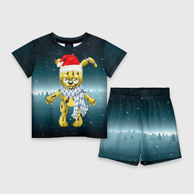 Детский костюм с шортами 3D с принтом Five Nights At Freddys ,  |  | Тематика изображения на принте: fnaf | freddy | бонни | медведь | мишка | фнаф | фокси | фредди
