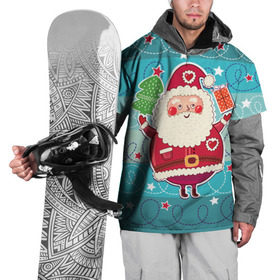 Накидка на куртку 3D с принтом Дед мороз с подарками , 100% полиэстер |  | 2017 | дед мороз | новогодняя елка | новый год | подарок на новый год | санта | санта клаус | снег | снежинки