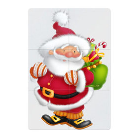 Магнитный плакат 2Х3 с принтом Дед мороз с подарками , Полимерный материал с магнитным слоем | 6 деталей размером 9*9 см | дед мороз | новогодний | рождество | санта клаус