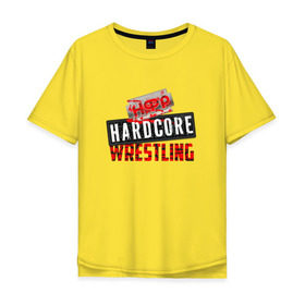 Мужская футболка хлопок Oversize с принтом НФР Hardcore Wrestling , 100% хлопок | свободный крой, круглый ворот, “спинка” длиннее передней части | danger zone | iwf | wrestling | нфр | опасная зона | реслинг | рестлинг