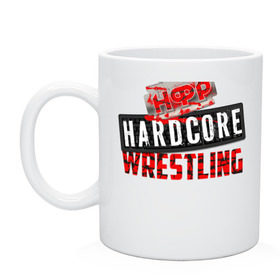 Кружка с принтом НФР Hardcore Wrestling , керамика | объем — 330 мл, диаметр — 80 мм. Принт наносится на бока кружки, можно сделать два разных изображения | Тематика изображения на принте: danger zone | iwf | wrestling | нфр | опасная зона | реслинг | рестлинг