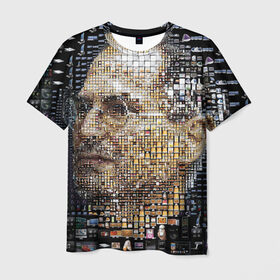 Мужская футболка 3D с принтом Стив Джобс , 100% полиэфир | прямой крой, круглый вырез горловины, длина до линии бедер | Тематика изображения на принте: steve jobs