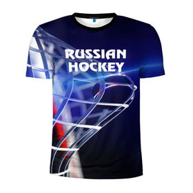 Мужская футболка 3D спортивная с принтом Русский хоккей , 100% полиэстер с улучшенными характеристиками | приталенный силуэт, круглая горловина, широкие плечи, сужается к линии бедра | hockey | red machine | красная машина | кхл | русский | сборная россии | хоккей | шайба
