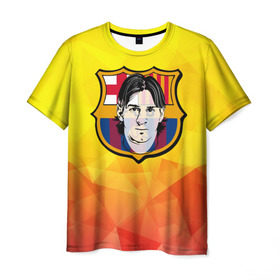 Мужская футболка 3D с принтом Месси - Барселона , 100% полиэфир | прямой крой, круглый вырез горловины, длина до линии бедер | Тематика изображения на принте: barselona | messi | аргентина | барселона | испания | месси | футбол