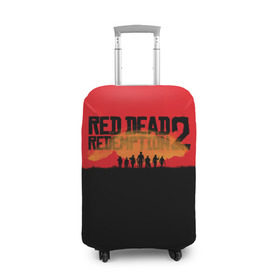 Чехол для чемодана 3D с принтом Red Dead Redemption 2 , 86% полиэфир, 14% спандекс | двустороннее нанесение принта, прорези для ручек и колес | Тематика изображения на принте: rdr | rdr2 | red dead redemption 2 | rockstar | дикий запад | ковбои