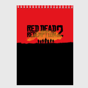 Скетчбук с принтом Red Dead Redemption 2 , 100% бумага
 | 48 листов, плотность листов — 100 г/м2, плотность картонной обложки — 250 г/м2. Листы скреплены сверху удобной пружинной спиралью | rdr | rdr2 | red dead redemption 2 | rockstar | дикий запад | ковбои