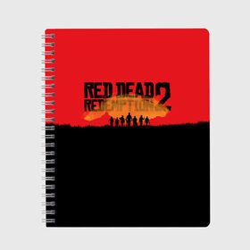 Тетрадь с принтом Red Dead Redemption 2 , 100% бумага | 48 листов, плотность листов — 60 г/м2, плотность картонной обложки — 250 г/м2. Листы скреплены сбоку удобной пружинной спиралью. Уголки страниц и обложки скругленные. Цвет линий — светло-серый
 | rdr | rdr2 | red dead redemption 2 | rockstar | дикий запад | ковбои