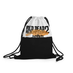 Рюкзак-мешок 3D с принтом Red Dead Redemption 2 , 100% полиэстер | плотность ткани — 200 г/м2, размер — 35 х 45 см; лямки — толстые шнурки, застежка на шнуровке, без карманов и подкладки | rdr | rdr2 | red dead redemption 2 | rockstar | дикий запад | ковбои
