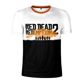 Мужская футболка 3D спортивная с принтом Red Dead Redemption 2 , 100% полиэстер с улучшенными характеристиками | приталенный силуэт, круглая горловина, широкие плечи, сужается к линии бедра | Тематика изображения на принте: rdr | rdr2 | red dead redemption 2 | rockstar | дикий запад | ковбои