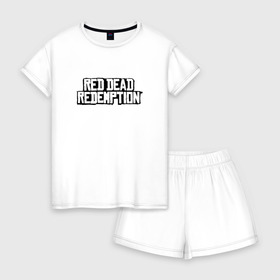 Женская пижама с шортиками хлопок с принтом Red Dead Redemption , 100% хлопок | футболка прямого кроя, шорты свободные с широкой мягкой резинкой | 